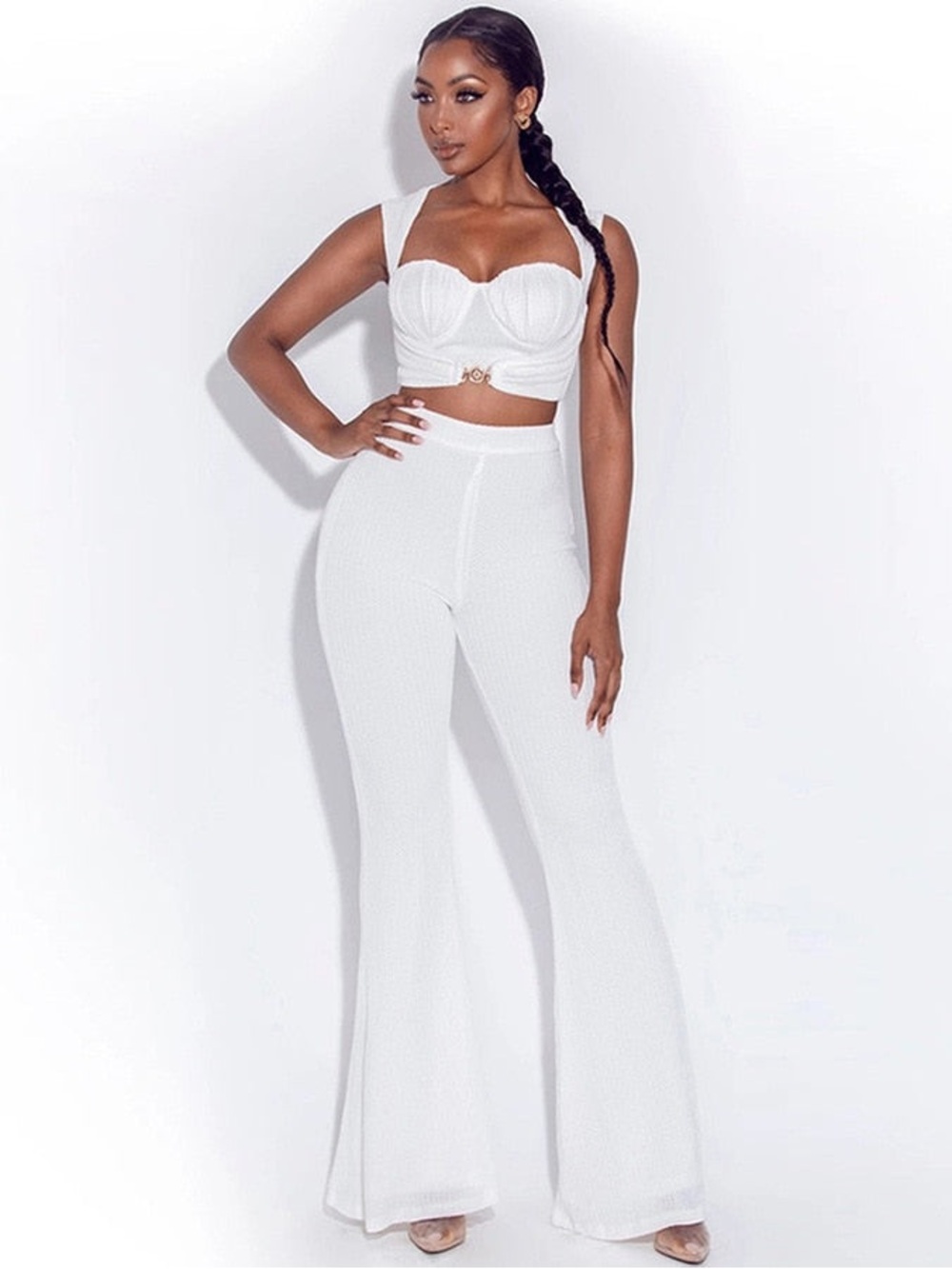 Miss Circle White Two Piece Set – Size S, like new and gorgeous